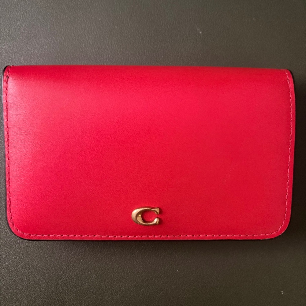 Coach Essential Slim Card Case Wallet - red